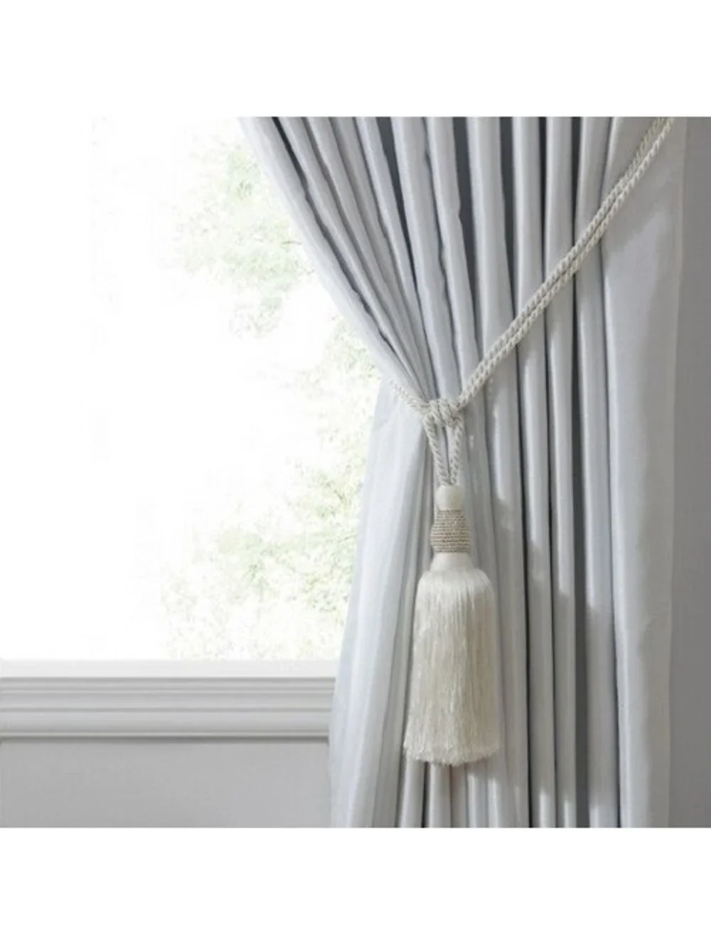 Elrene Home Fashions Julia Rhinestone Tasseled Window Curtain Tieback 26